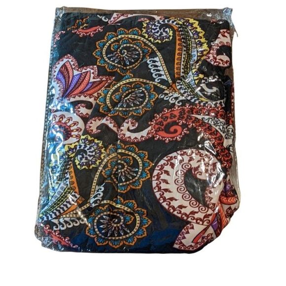 🆕NWT NEW MIX BLACK W/MULTI-COLOR PAISLEY PRINT PANTS - PLUS - Picture 5 of 6